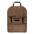 thumbnail image 3 of Brown Car Seat Back Storage Bag Organizer Multi-Pocket Travel iPad iPhone Holder, 3 of 7