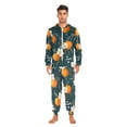 thumbnail image 3 of FORMRS Onesies Pajama for Adults Unisex Hoodie Winter Jumpsuit One Piece Sleepwear, Sizes S-2XL, Floral Oranges, 3 of 7