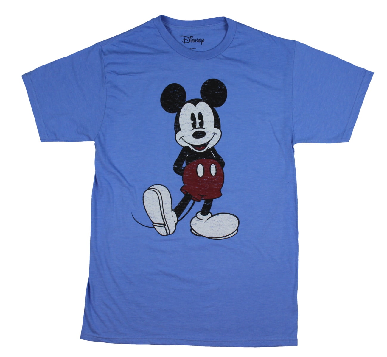 Disney Mickey Mouse Full Pose Distressed Charcoal Heather Men's T-Shirt New