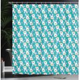 thumbnail image 3 of Ambesonne Spring Shower Curtain, Easter Dotted Eggs Bunnies, 69"Wx75"L, Dark Seafoam Pale Rose, 3 of 4