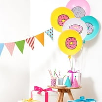 FOLOYORI 32Pcs Donut Balloons Multi Color Latex Doughnut Shaped Balloons For Birthday Party Decoration