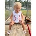 thumbnail image 6 of BemeyourBBs Newborn Baby Boy Baseball Outfits Summer Romper Overalls Clothes Baseball Embroidered Loose Fit Crew Neck Sleeveless Infant Jumpsuit Playsuit, 6 of 9