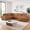 Orange, variant on Oversized 122" U-Shaped Sectional Sleeper Sofa Bed with Pull-Out Bed,Storage Chaise,Rabbit Plush,7-Seat,Grayish White