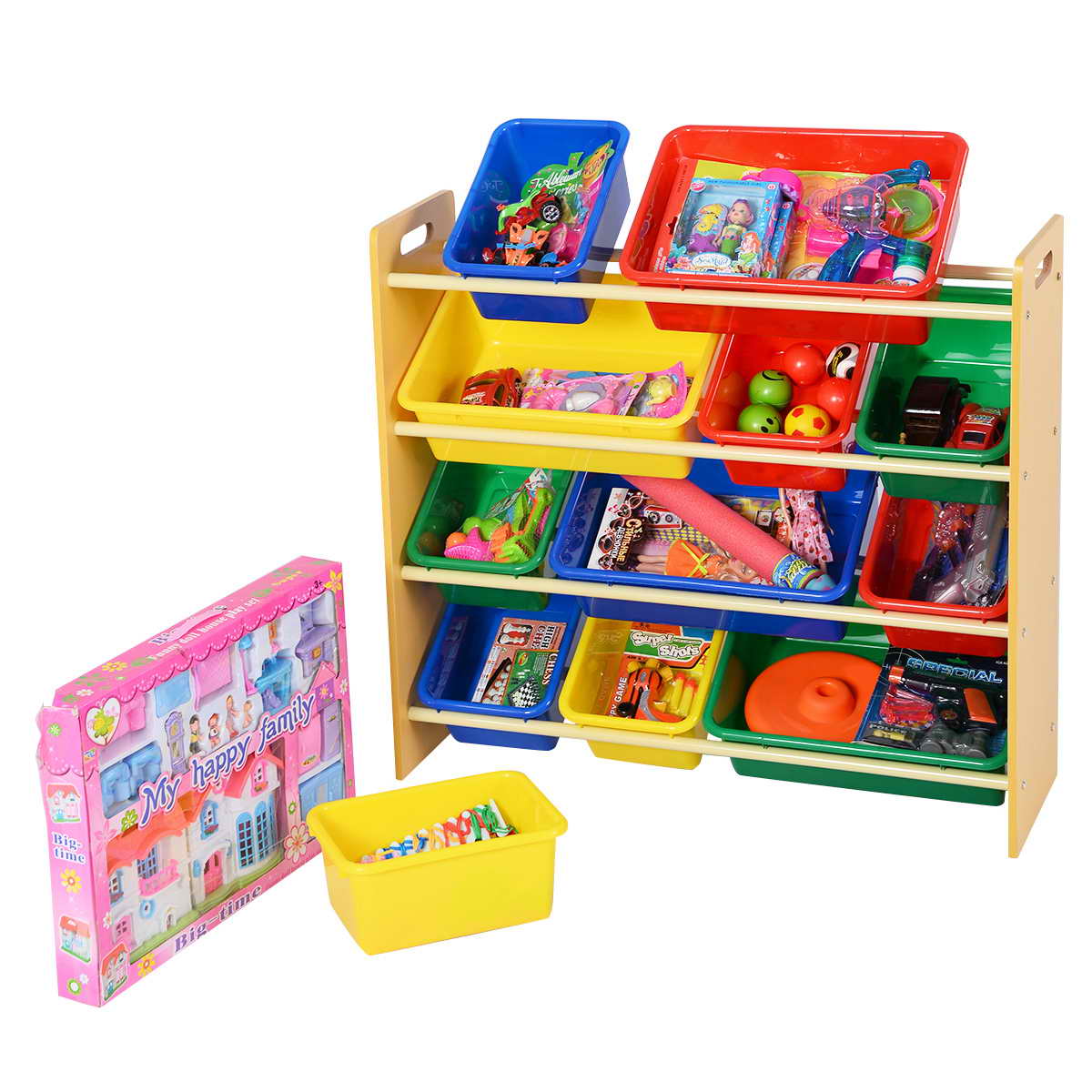 Giantex 12bins Toy Organizer Storage Drawer Carts Colorful Racks w