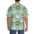 thumbnail image 3 of Susaid Chicken Laying Eggs Print Men's Polo Shirts Button Down Short Sleeve Casual Summer Beach Vintage Shirts for Men-4X-Large, 3 of 5