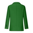 thumbnail image 5 of Women Blazer Solid Open Front Long Sleeve Work Office Lapel Collar Buttons Suit Jacket Green XXXL, 5 of 5