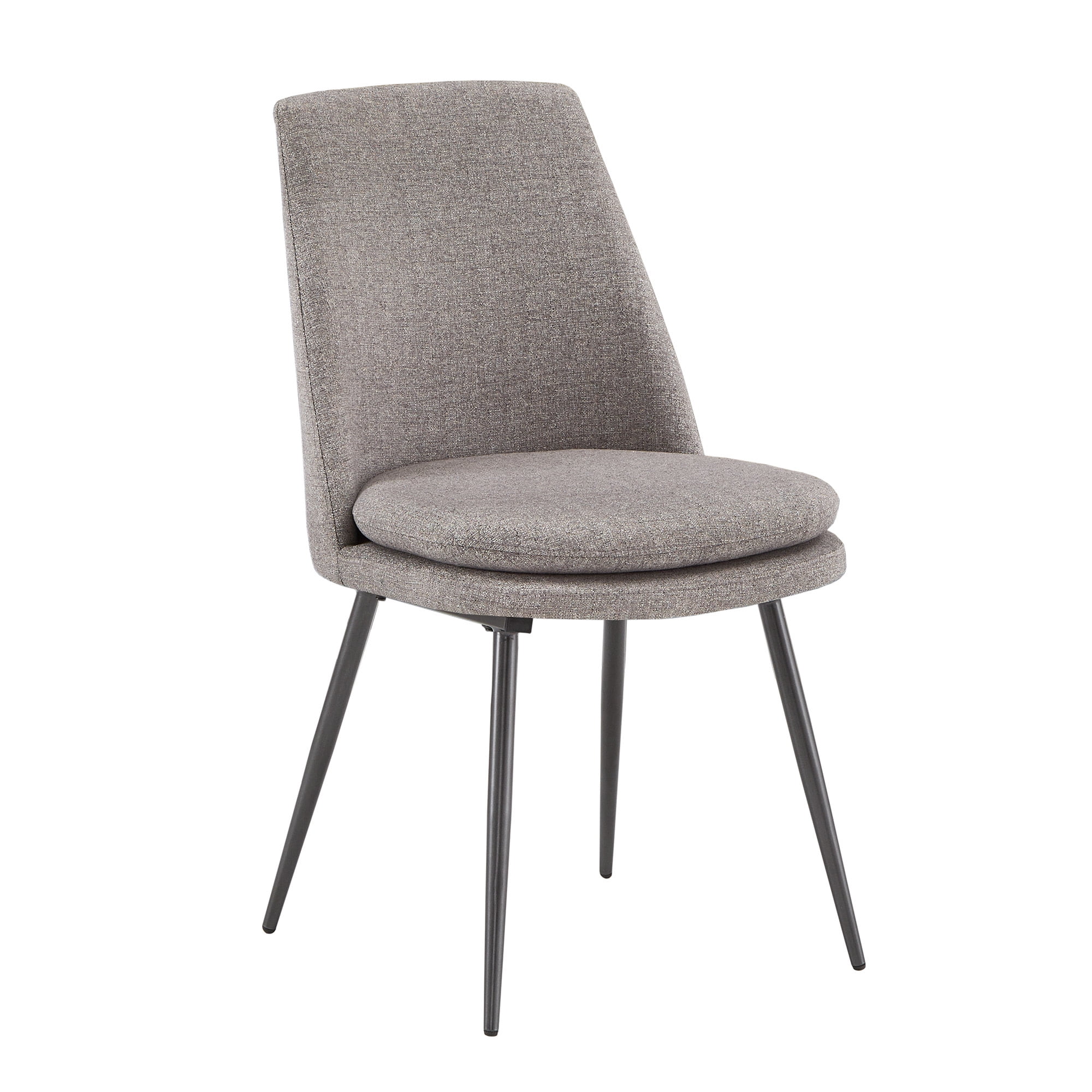 Weston Home Aurthur Upholstered Dining Chairs, Set of 2, Dark Grey Chenille Fabric, Black Legs