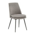 thumbnail image 5 of Weston Home Aurthur Upholstered Dining Chairs, Set of 2, Dark Grey Chenille Fabric, Black Legs, 5 of 9