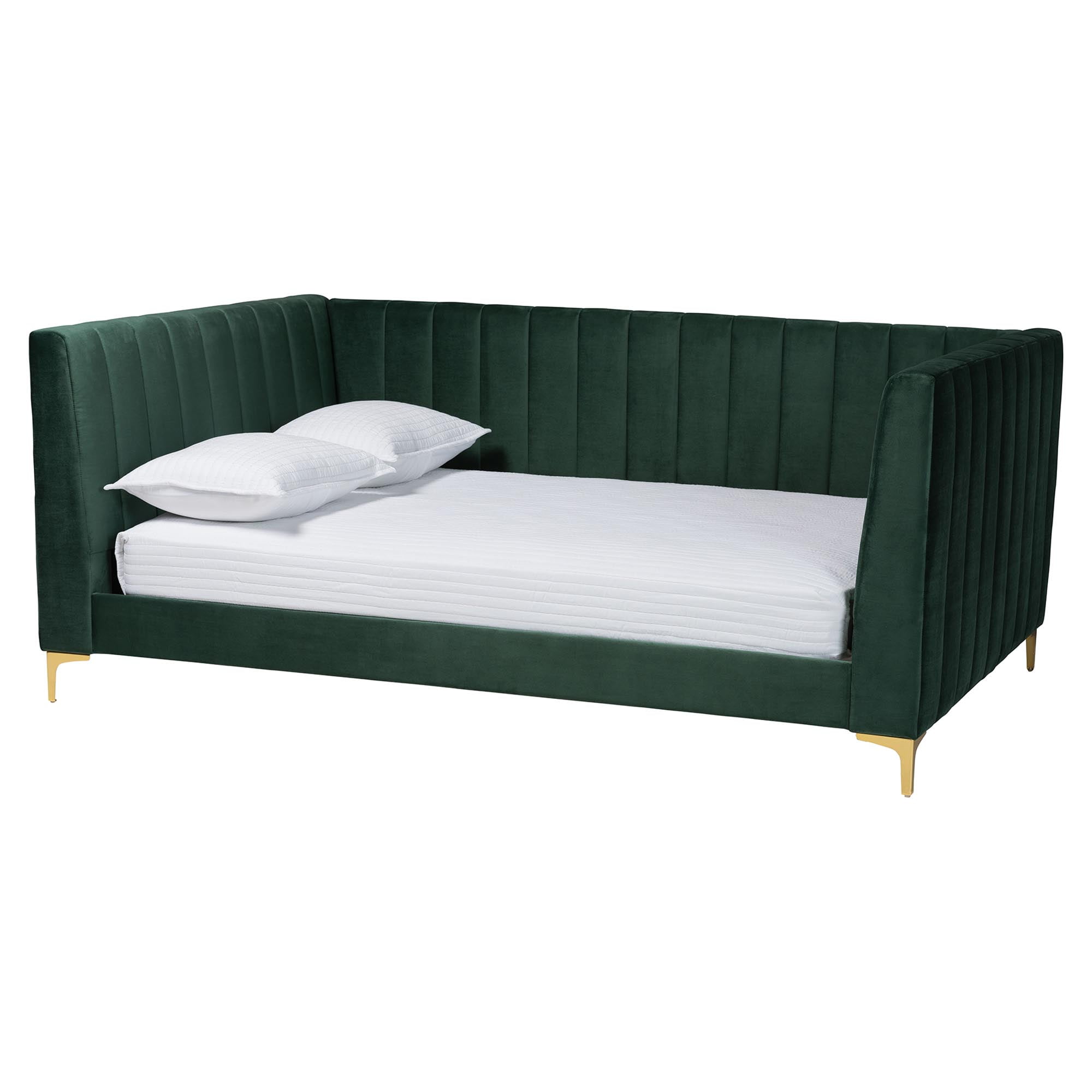 Baxton Studio Oksana Glamour Daybed, Full, Emerald Green