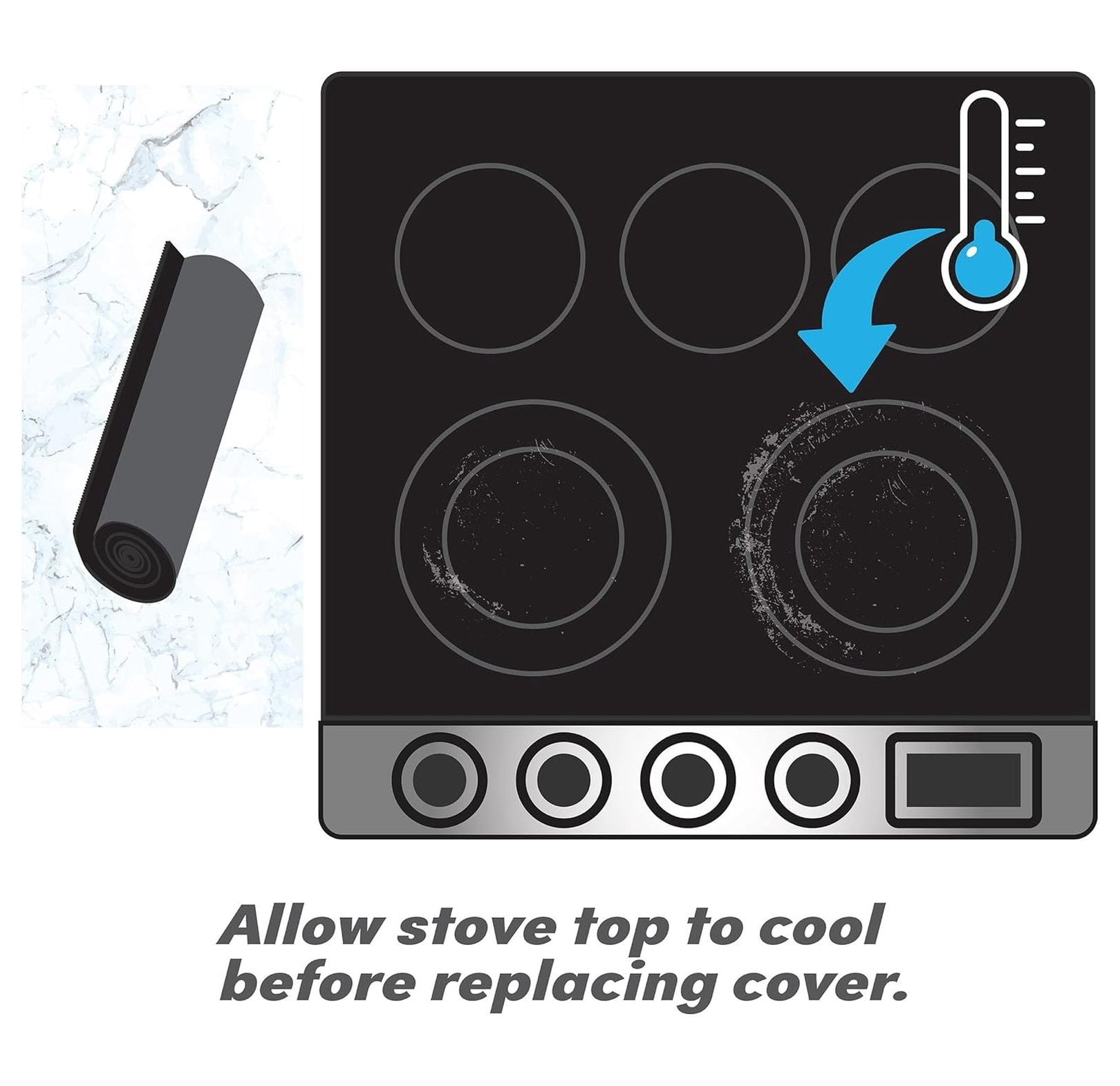 Glass Stove Top Protector - 28.75x20.5 - Electric & Ceramic Cooktop Cover - Large Range Protector - Black - Heat Resistant Kitchen Appliance Cover