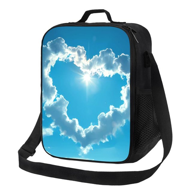 Disketp Heart Shaped Cloud Bolsa Térmica Estampada para Almuerzo, Lonchera para Hombres y Mujeres Adultos