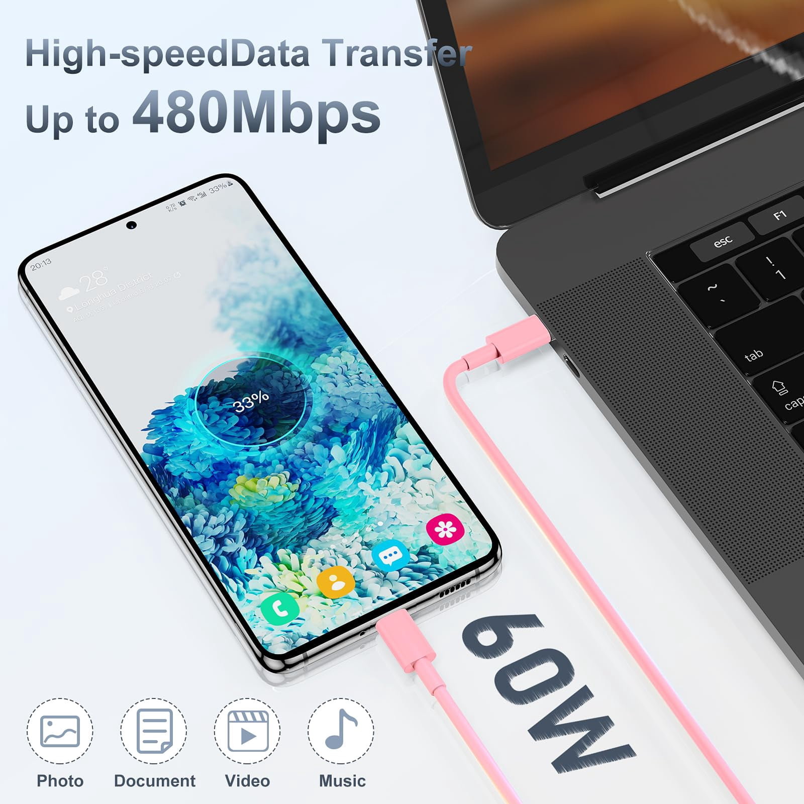 LujingZ 20W USB C Charging Block with 6ft Type C - to - C Cable, Fast Charger Compatible for iPhone 17/16/15 Series, iPad 12/11 inch, iPad Mini 6th Gen
