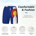 thumbnail image 3 of Mens Colorado Flag 2 in 1 Quick Dry Swim Trunks with Compression Liner Beach Shorts, 3 of 6