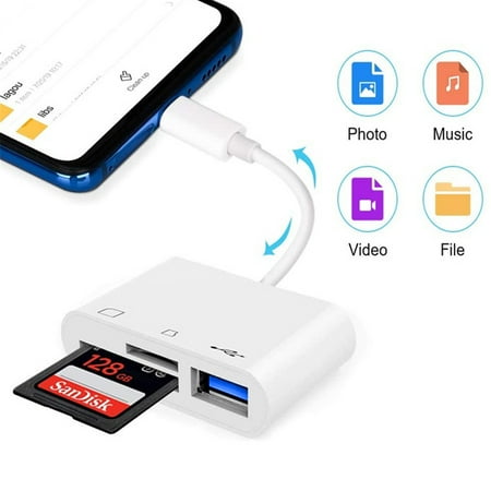 USB C SD Card Reader Adapter iHoryson Type C Micro SD TF Card Reader Adapter 3 in 1 USB C to USB Camera Memory Card Reader Adapter for New Pad Pro MacBook Pro and More UBC C Devices