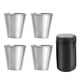 thumbnail image 1 of Stainless Steel Shot Cups, Set of 4 Cups, Metal Shot Glasses, Stackable, Hip Flask Small with Leathe, 1 of 5