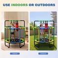thumbnail image 3 of 55” Kids Trampoline with Enclosure, SEGMART Indoor Trampoline, Small Trampolines for Kids, Mini Trampoline with Sandbag, Rings, Ocean Balls, Birthday Gifts for Boys, Girls, 3 of 11