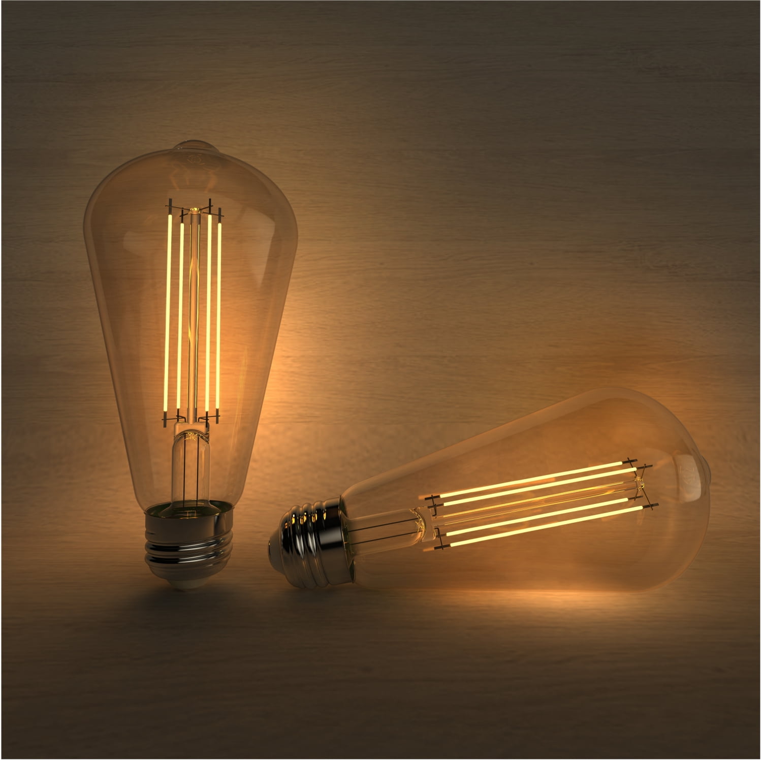 BH&G LED Vintage Bulb, 5.5-Watt (60W Equiv.) ST19 Filament Dimmable, E26 Base, Amber Glass, 4 Pack
