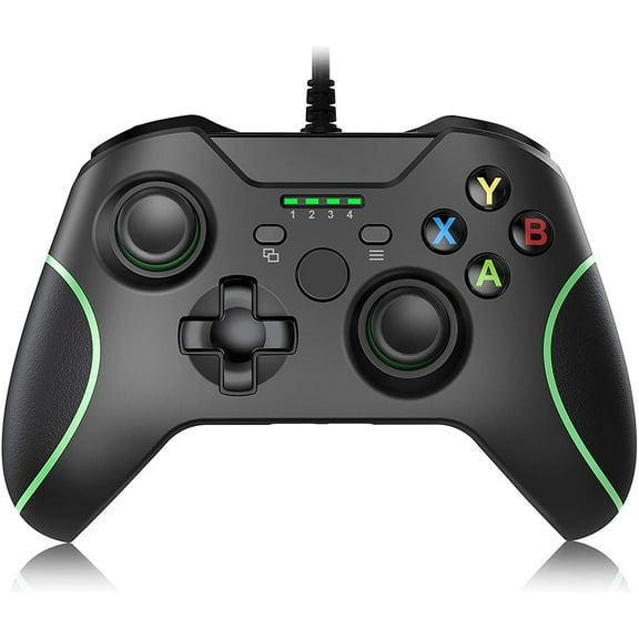 HLONK Wired Controller for Xbox one, USB Wired Game Controllers Gamepad with Dual Vibration and Headset Jack Compatible with Windows and X One/PC (Black)