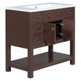 thumbnail image 5 of EUROCO 36" Bathroom Vanity with Top Sink, Modern Bathroom Storage Cabinet with 2 Soft Closing Doors and 6 Drawers, Single Sink Bathroom Vanity, 5 of 7