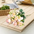 thumbnail image 2 of Morttic 2 pcs Artificial Flowers Stem Succulents Plant Wedding Home Office Bouquet Décor 5 Forks Fake Cherry Blossoms（Rose Pink）, 2 of 7