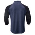 thumbnail image 5 of Dianli Men's High Neck Half Zip Color Block Pullover Long Sleeve Casual Shirt for Outdoor Sports and Daily Wear Cotton Polyester Blend Fashion Top, 5 of 7
