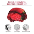 thumbnail image 5 of Kll Strawberry Red Pattern Shower Cap & Bath Cap For Women,Reversible Oversized Waterproof Shower Caps For All Hair Lengths,Elastic Reusable Bathing Hair Cap, 5 of 9