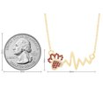 thumbnail image 5 of AFFY Round Cut Simulated Birthstone Paw & Heartbeat Pendant Necklace In 14K Yellow Gold Over Sterling Silver By, 5 of 7