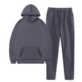 thumbnail image 6 of Womens 2 Piece Outfits Lounge Hoodie Oversized Sweatshirt Jogger Sweatpants Y2K Tracksuit Sweatsuit Set Fall Clothes Gray L, 6 of 6