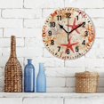 thumbnail image 3 of Yayeee 10" Wall Clock Battery Operated Quartz Round Silent Non-Ticking Home Decor, Orange Starfish, 3 of 6