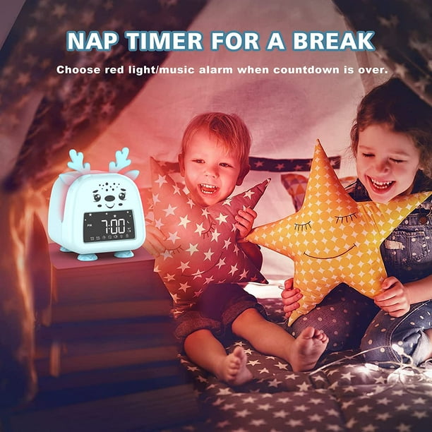 Reloj despertador para ninos pequenos reloj de entrenamiento para dormir con luz nocturna maquina de sonidos para dormir bonitos relojes