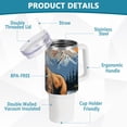 thumbnail image 4 of Bear Iceberg Trees Mountain Lake 40 oz Tumbler with Handle Insulated&nbsp;Travel Mug&nbsp;Lid Straw Leak Proof Steel Vacuum Water Bottles Glasses Fits in Car Cup Holder, 4 of 7