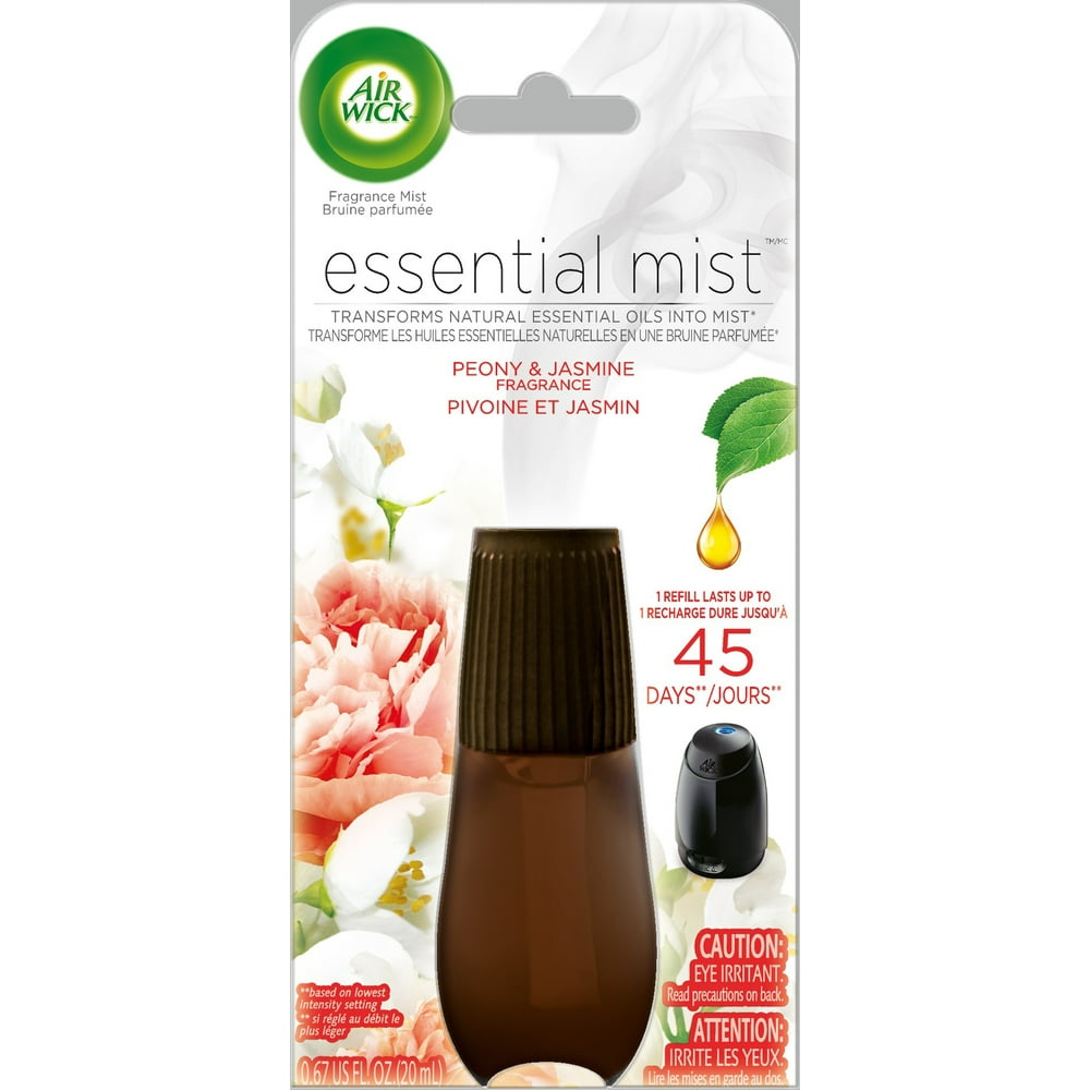 Air Wick Essential Mist Refill, 1 ct, Peony and Jasmine, Essential Oils