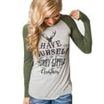 thumbnail image 1 of Wuyanis Noël Col Rond Manches Longues Femmes Blouse Lettre Motif Slim Tops, 1 of 8