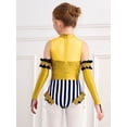 thumbnail image 6 of Mufeng Kids Girls Drum Band Outfits Trapeze Showman Pretend Play Outfit Sparkle Sequins Dance Bodysuit Yellow 10, 6 of 7