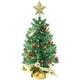 thumbnail image 2 of Namzi 18 Inch Tabletop Mini Christmas Tree, Miniature Pine Christmas Tree with Hanging Ornaments, Battery Operated Artificial Xmas Tree, Best DIY Christmas Decorations-Gold, 2 of 3