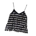 thumbnail image 3 of Top corto con lentejuelas brillantes, tirantes finos, estilo camisola brillante para festivales y clubes 51cmx84cm, 3 of 9