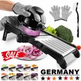 thumbnail image 2 of Adjustable Mandoline Slicer, Sharp Durable Potato Slicer, Stainless Steel Vegetable Chopper, Safe Mandoline Slicer For Kitchen (3mm, 6mm, 9mm), 2 of 5
