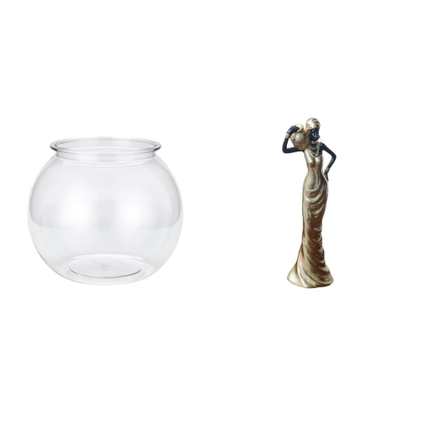 Acuario de escritorio,Pecera pequeña transparente,pecera,jarrón,mesa,Figura de escritorio,Figuritas africanas,artesanías,artículos de escritorio coleccionables,Estatua de dama tribal,pieza