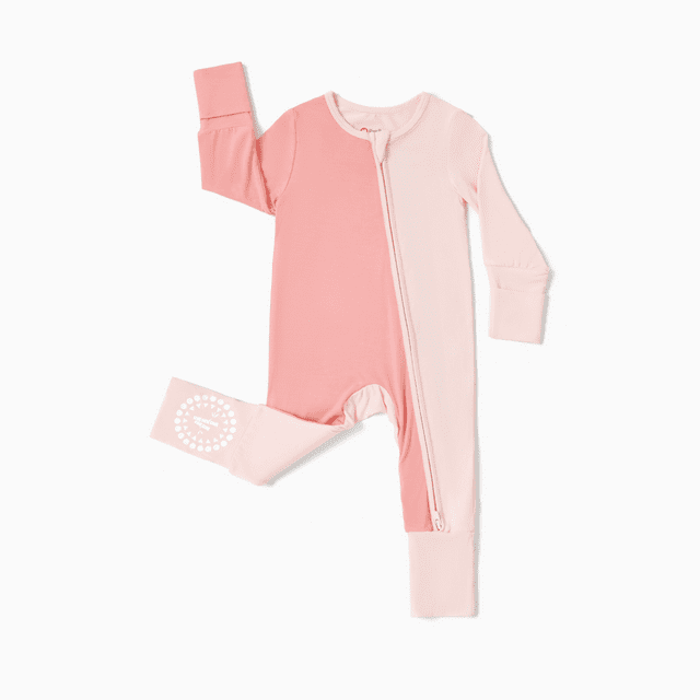 PatPat Viscose from Bamboo Baby Boy / Girl Color Block 2 Way Zipper Anti Slip Long Sleeve Rompers