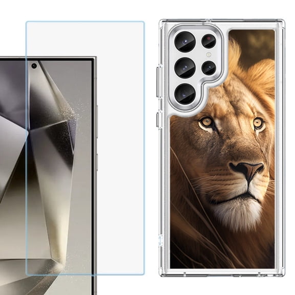 Phone Case for Samsung Galaxy S26 Ultra, with Screen Protector, by OneToughShield - Lion