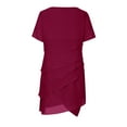 thumbnail image 4 of Women's Layered Chiffon Cocktail Dress Elegant Short Sleeve Knee Length Flowy 2024 Summer Wedding Guests Dresses, 4 of 5