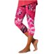 thumbnail image 2 of ICHUANYI Clearance Women's Summer Casual Elastic Waist Printed Cropped Beach Pants(Hot Pink, S) ICHUANYI WER2023080902239, 2 of 5