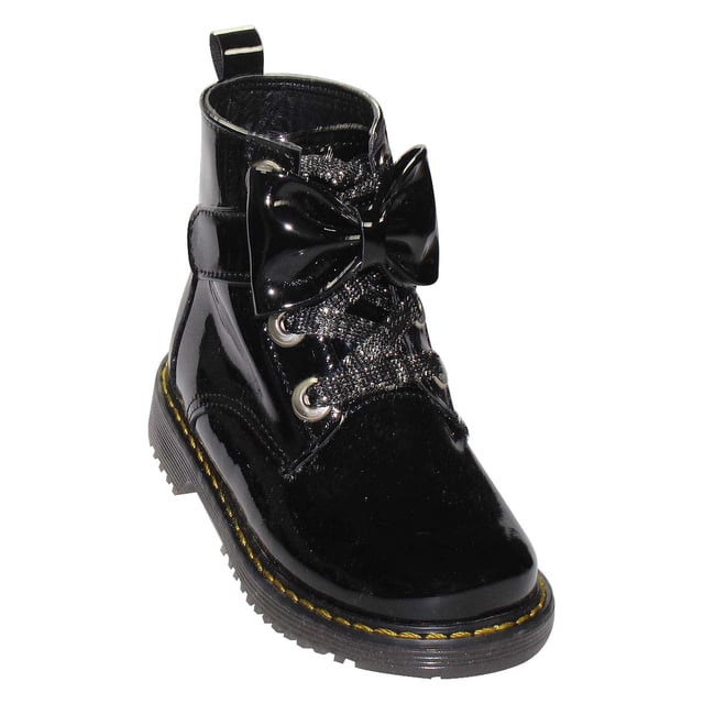 BOTA CASUAL LEON NIÑA NEGRO CHAROL 605 LEON 605p