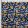 thumbnail image 4 of Soimoi Chinese Floral Printed, Cotton Satin Spandex, Sewing Fabric by The Yard 54 Inch Wide, Decorative Fabric for Dresses and Home Accents, Purple, 4 of 5