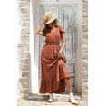 thumbnail image 3 of Audvoi Women's Boho Dress Short Sleeve Tiered Maxi Smocked Cocktail Dress, 3 of 11