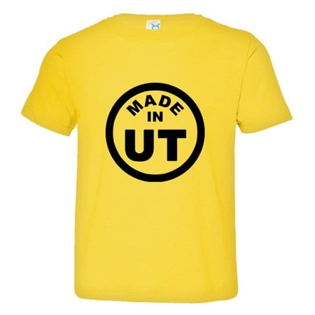 

PleaseMeTees™ Toddler From Born Made In Utah UT Logo Label Tag HQ Tee