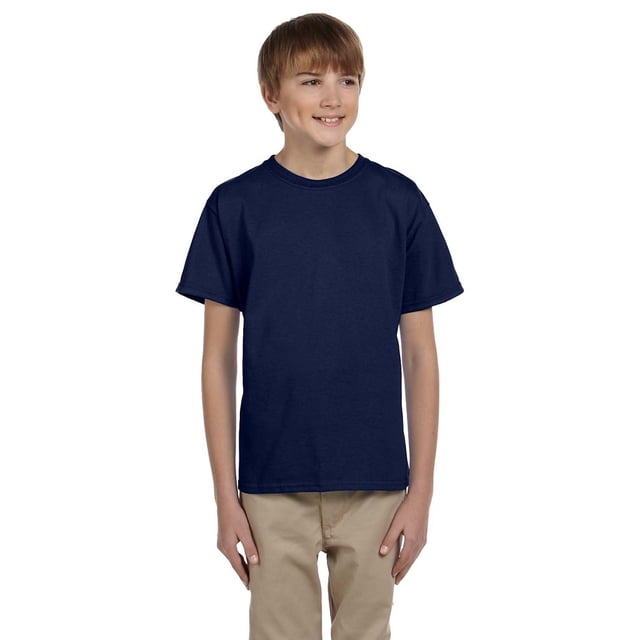Hanes 5370 Boys Short Sleeve T-Shirt - Navy - X-Large