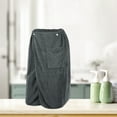 thumbnail image 2 of Unique Bargains Men's Bath Wrap Towel Adjustable Robes 2 Pcs Gray 27.56"x55.12", 2 of 7