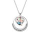 thumbnail image 1 of Collar de acero inoxidable con plata bicolor y oro rosa, que presenta una cruz de fe, esperanza y amor, y un colgante de semilla de mostaza., 1 of 2