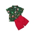 thumbnail image 1 of FOCUSNORM Été Enfants Polo à Col Rond Manches Courtes Haut+pantalon Court Uni, 1 of 9